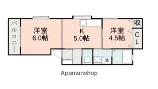 ヴェルテス江津【2階】の間取り