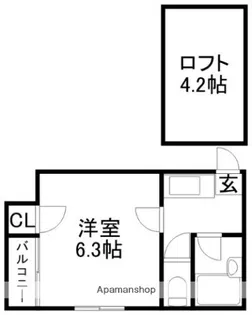 カーサボルベール【1階】の間取り