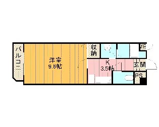 ROUND PURE 21【101号室】の間取り