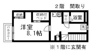 レオパレス曲野【204号室】の間取り