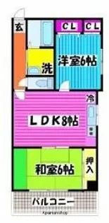 ハイムフルール【402号室】の間取り