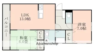 ワコーハイツ【1階】の間取り
