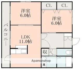 ライフパークA【3階】の間取り