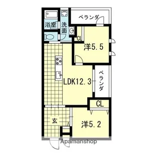 ヴェルデ合志【2階】の間取り