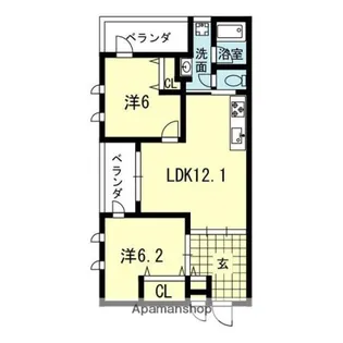 ヴェルデ合志【3階】の間取り