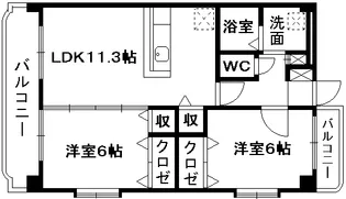 レオ・グランド山ノ神【1階】の間取り