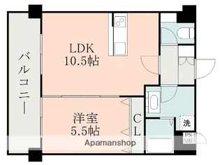 ドゥ・アンディオール近見【5階】の間取り