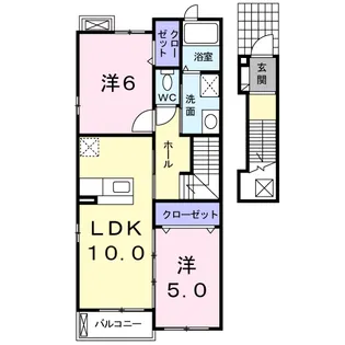 クレバー レンドB【2階】の間取り