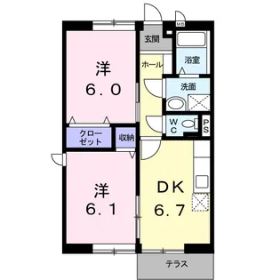 ハウスパピュラァ【1階】の間取り