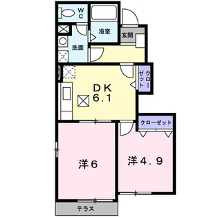サンパティークB【1階】の間取り