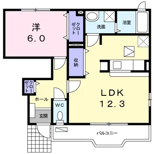 プラシード B【1階】の間取り