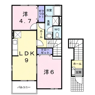 ムーンヴェルジュD【2階】の間取り