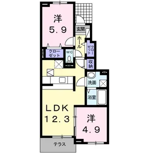 レインボーヒルⅡ【1階】の間取り