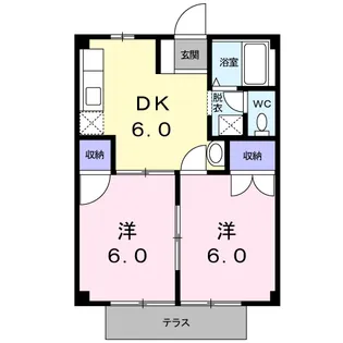 ヒルズ栗林A【1階】の間取り