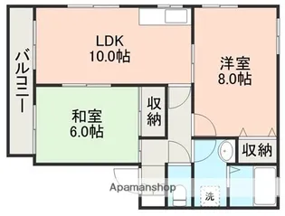 カーサ帯山B棟【2階】の間取り