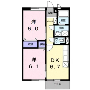 サニーフラット【1階】の間取り