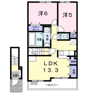 アニメートヒル Ⅰ【2階】の間取り