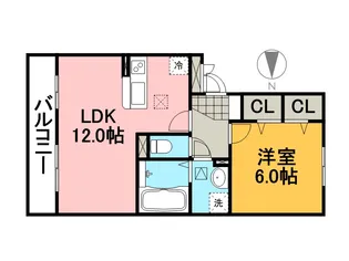 ピソラフィネ【2階】の間取り