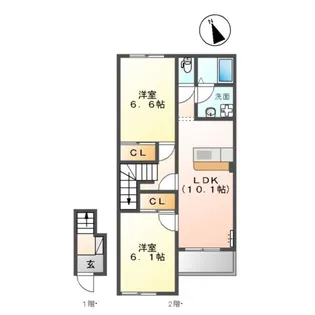 グランベル壱番館【2階】の間取り