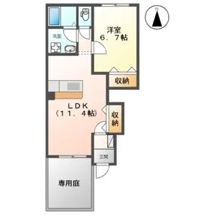 CASABONNEUR【101号室】の間取り