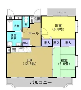 サニーサイド【2階】の間取り