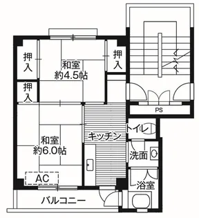 ビレッジハウス竜田4号棟【0101号室】の間取り