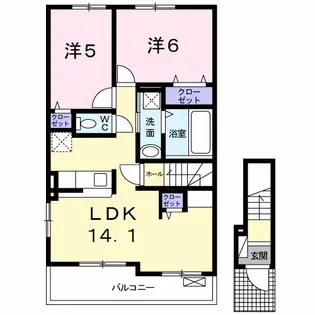 ジェルメ・カーサⅣ【2階】の間取り