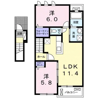 クレールⅢ A【2階】の間取り