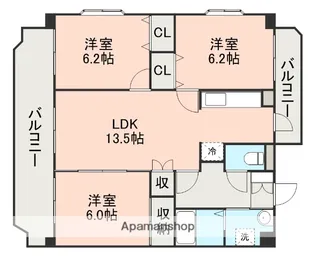 グランレーヴ弐番館【1階】の間取り