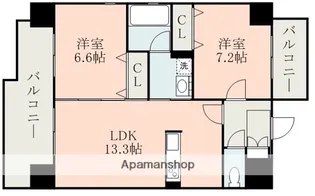 サクシード保田窪Ⅱ【2階】の間取り