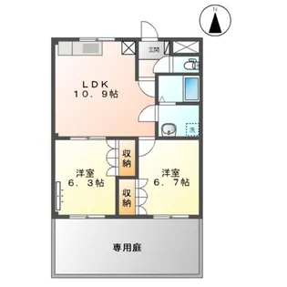 PLACE DE VERT【202号室】の間取り