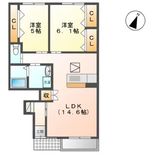 ALEGRIA Ⅰ【102号室】の間取り