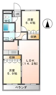 LIBERTYSHINE【203号室】の間取り