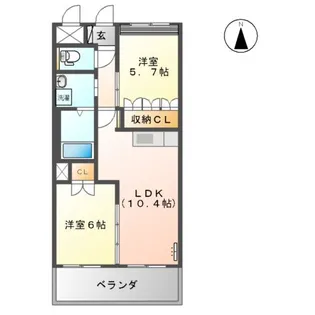 ベルグラース【2階】の間取り