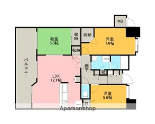 ウエステリエ水前寺【11階】の間取り