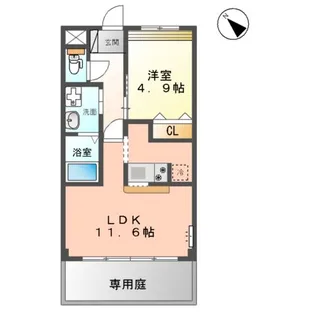 ドリームⅡ【105号室】の間取り