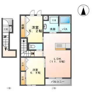 ALEGRIA Ⅱ【201号室】の間取り