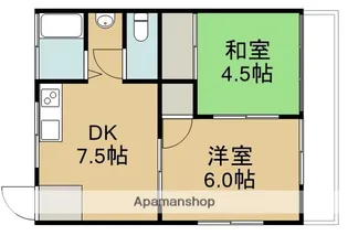 山下アパート1号棟【2階】の間取り
