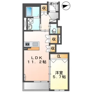 METEOR【105号室】の間取り
