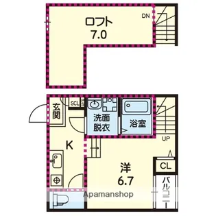 ステラ清水新地【105号室】の間取り