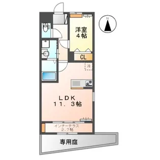 グランディール・ラ・テール【101号室】の間取り