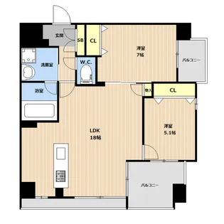 N.PROUD小楠公園【4階】の間取り