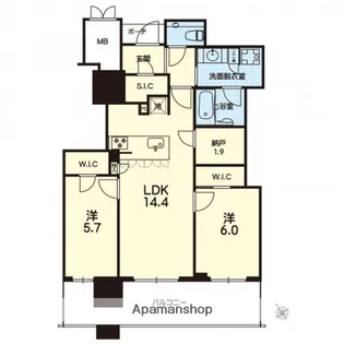 MJR熊本ザ・タワー【15階】の間取り