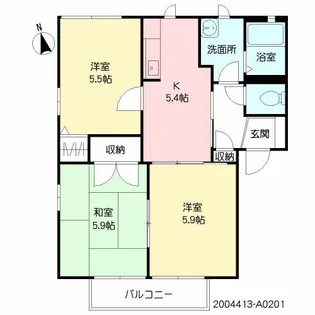 サクラージュ A棟【2階】の間取り