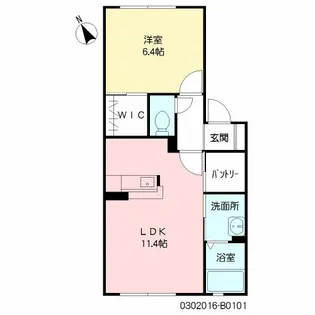 リバーサイド城西 B棟【1階】の間取り