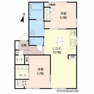 Mレーペン A棟【102号室】の間取り