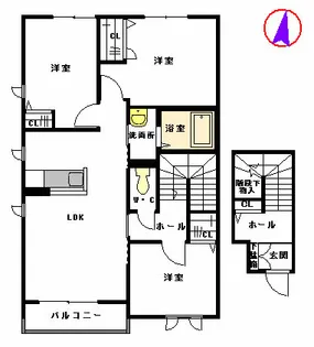 シャーメゾン エルランド Ⅱ棟【2階】の間取り