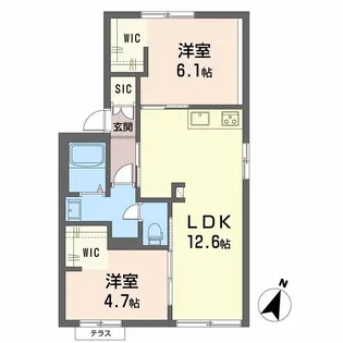 ガーデンパレス戸坂 A棟【1階】の間取り