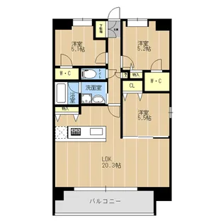 LIBTH原水【8階】の間取り