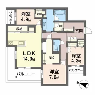 ELENA大江【2階】の間取り
